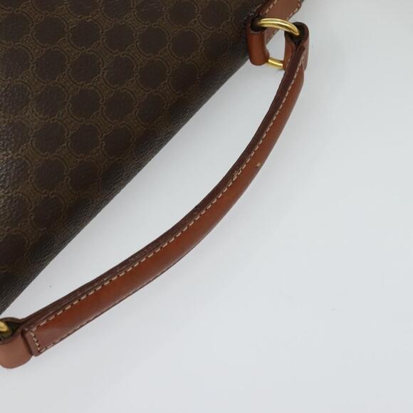 CELINE Macadam Canvas Hand Bag Pvc Leather Brown Gold - Picture 7 of 13